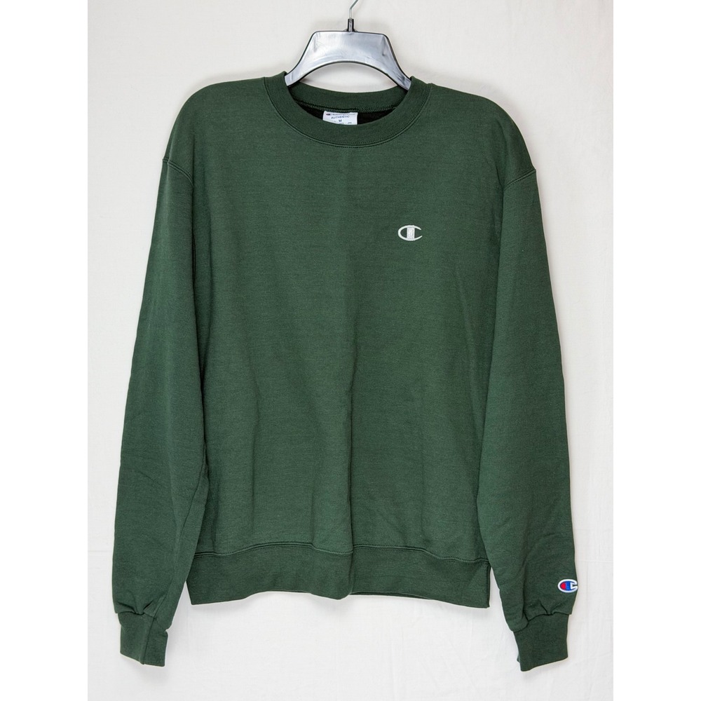 Champion Mens Cotton Sweatshirt M Green S6000 Embroidered Logo Crewneck